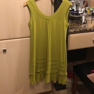 Valentino red dress. Chartruse green. Small.